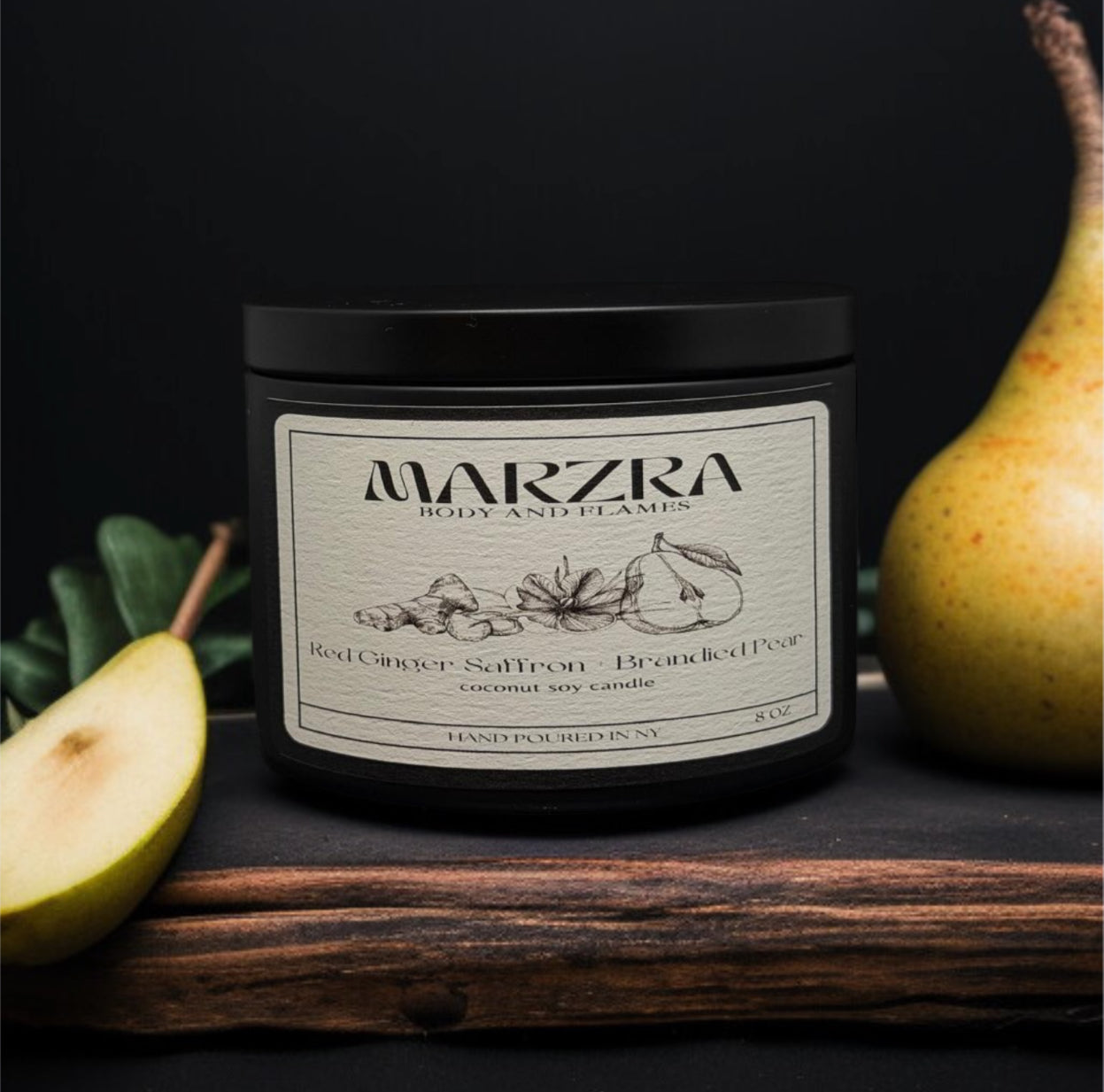 Red Ginger Saffron + Brandied Pear Candle